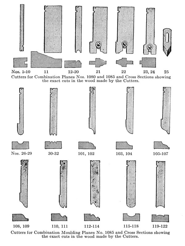 Sargent No 1080 Combination Plane Cutters